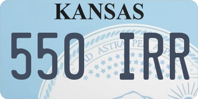 KS license plate 550IRR