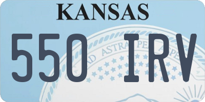 KS license plate 550IRV