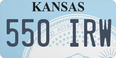 KS license plate 550IRW