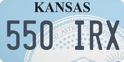 KS license plate 550IRX