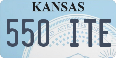 KS license plate 550ITE