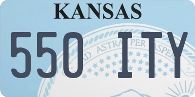 KS license plate 550ITY