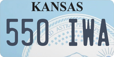KS license plate 550IWA