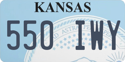 KS license plate 550IWY