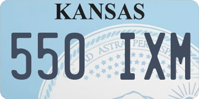 KS license plate 550IXM