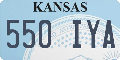 KS license plate 550IYA
