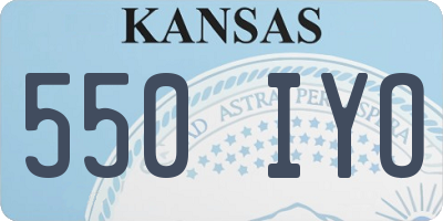 KS license plate 550IYO