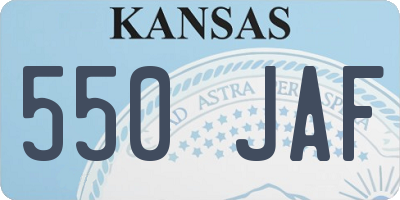 KS license plate 550JAF