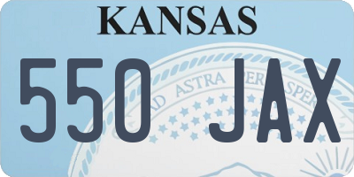 KS license plate 550JAX