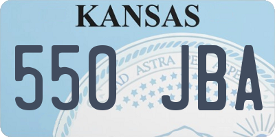 KS license plate 550JBA