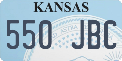 KS license plate 550JBC