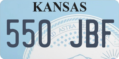 KS license plate 550JBF