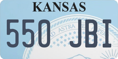 KS license plate 550JBI