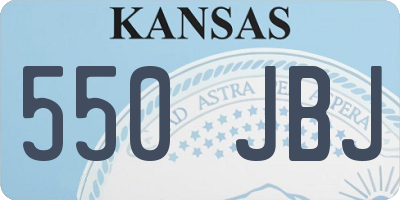 KS license plate 550JBJ