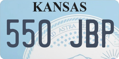 KS license plate 550JBP