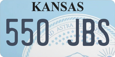 KS license plate 550JBS