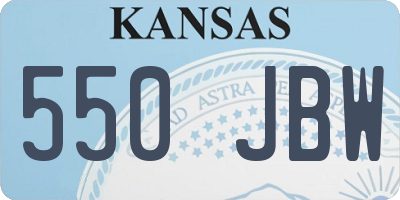 KS license plate 550JBW