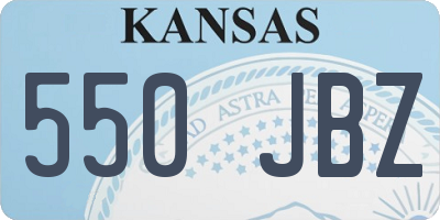 KS license plate 550JBZ