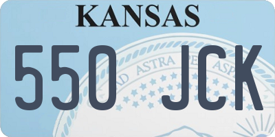 KS license plate 550JCK