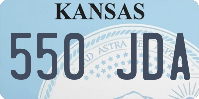 KS license plate 550JDA