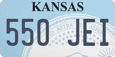 KS license plate 550JEI