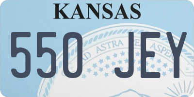 KS license plate 550JEY