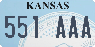 KS license plate 551AAA