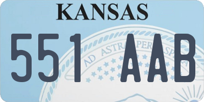 KS license plate 551AAB