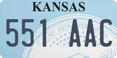 KS license plate 551AAC