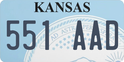 KS license plate 551AAD