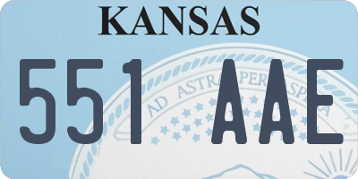 KS license plate 551AAE