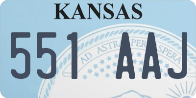 KS license plate 551AAJ