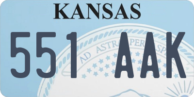 KS license plate 551AAK