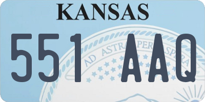KS license plate 551AAQ