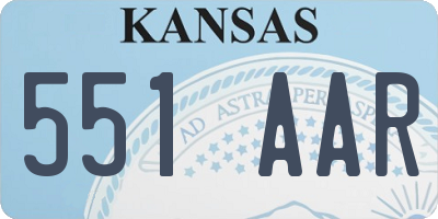 KS license plate 551AAR