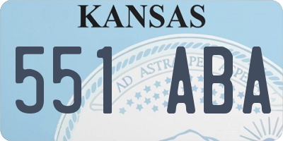 KS license plate 551ABA