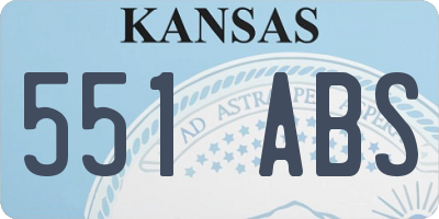 KS license plate 551ABS