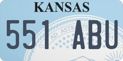 KS license plate 551ABU