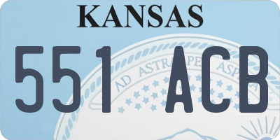 KS license plate 551ACB
