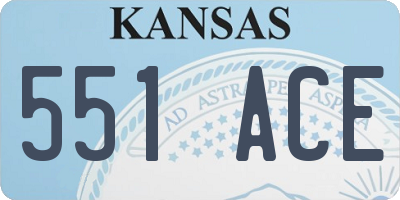 KS license plate 551ACE