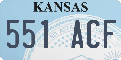 KS license plate 551ACF