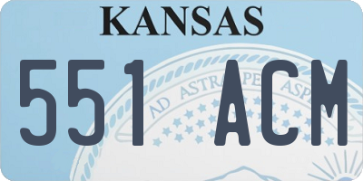 KS license plate 551ACM