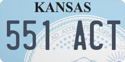 KS license plate 551ACT