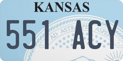 KS license plate 551ACY