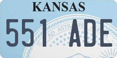 KS license plate 551ADE