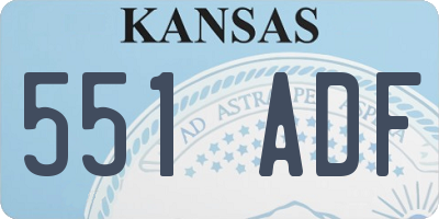 KS license plate 551ADF
