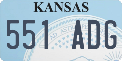 KS license plate 551ADG