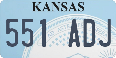 KS license plate 551ADJ
