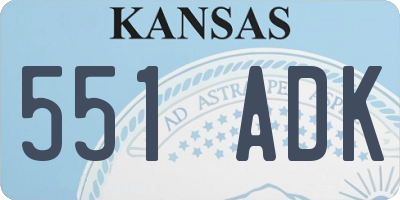 KS license plate 551ADK