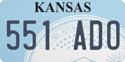 KS license plate 551ADO